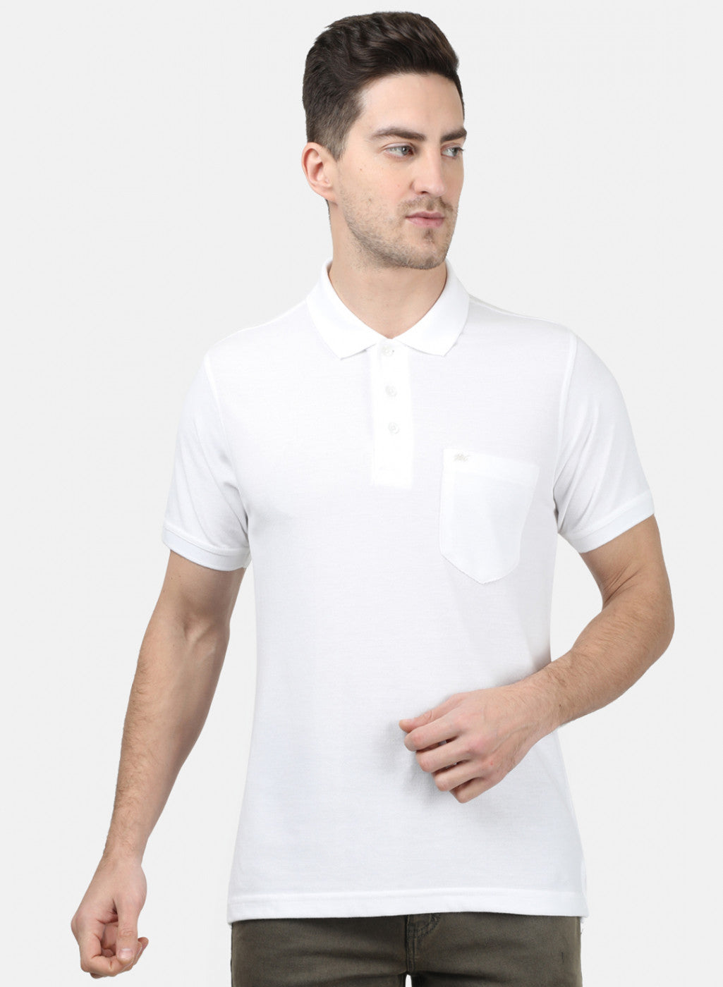Mens White Plain T-Shirts