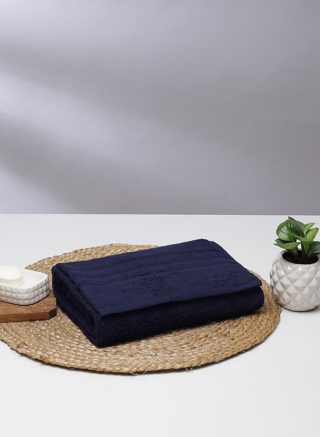 NAvy Blue Cotton 525 GSM Bath Towel