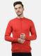 Men Orange Solid Pullover