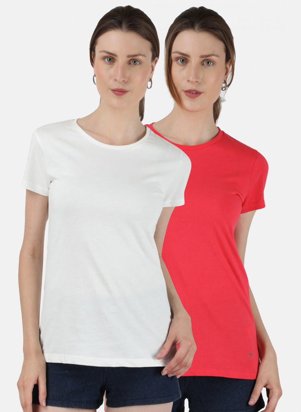 Womens Off White & Pink Plain Top 2Pc Set