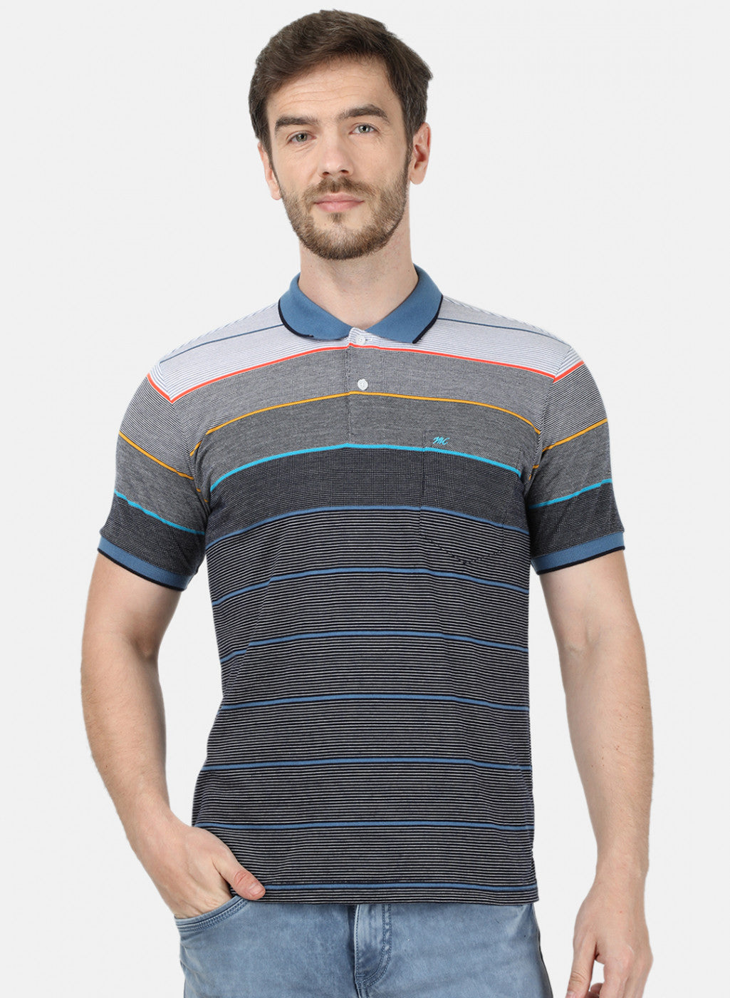 Mens Multi Color Stripe T-Shirt