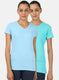 Womens Blue & Sea Green Plain Top 2Pc Set