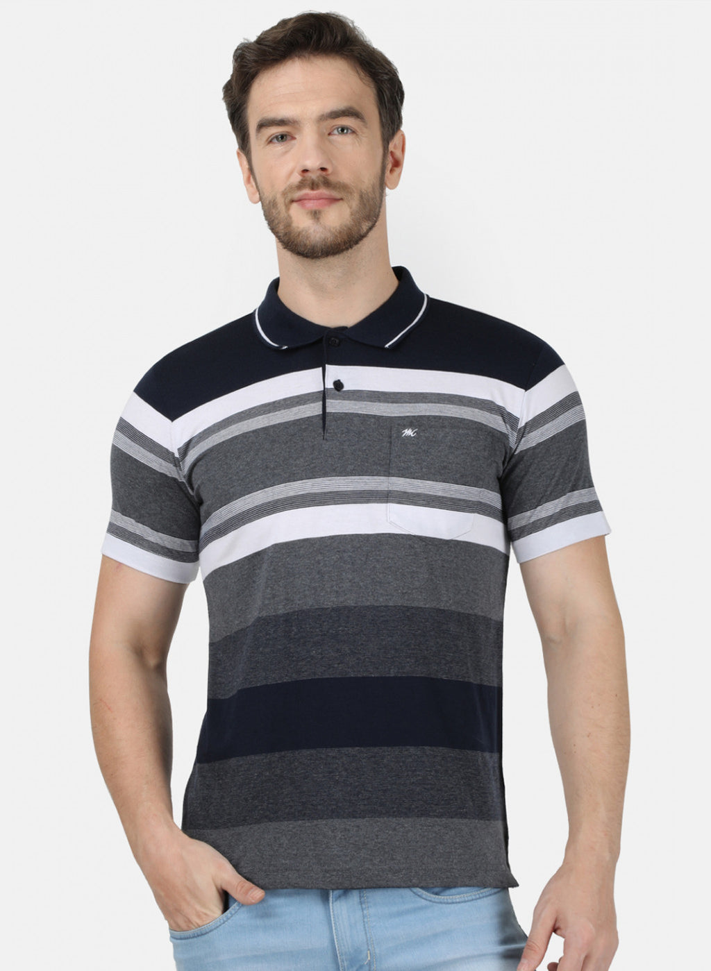Mens NAvy Blue Stripe T-Shirt