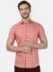 Mens Orange Check Shirt