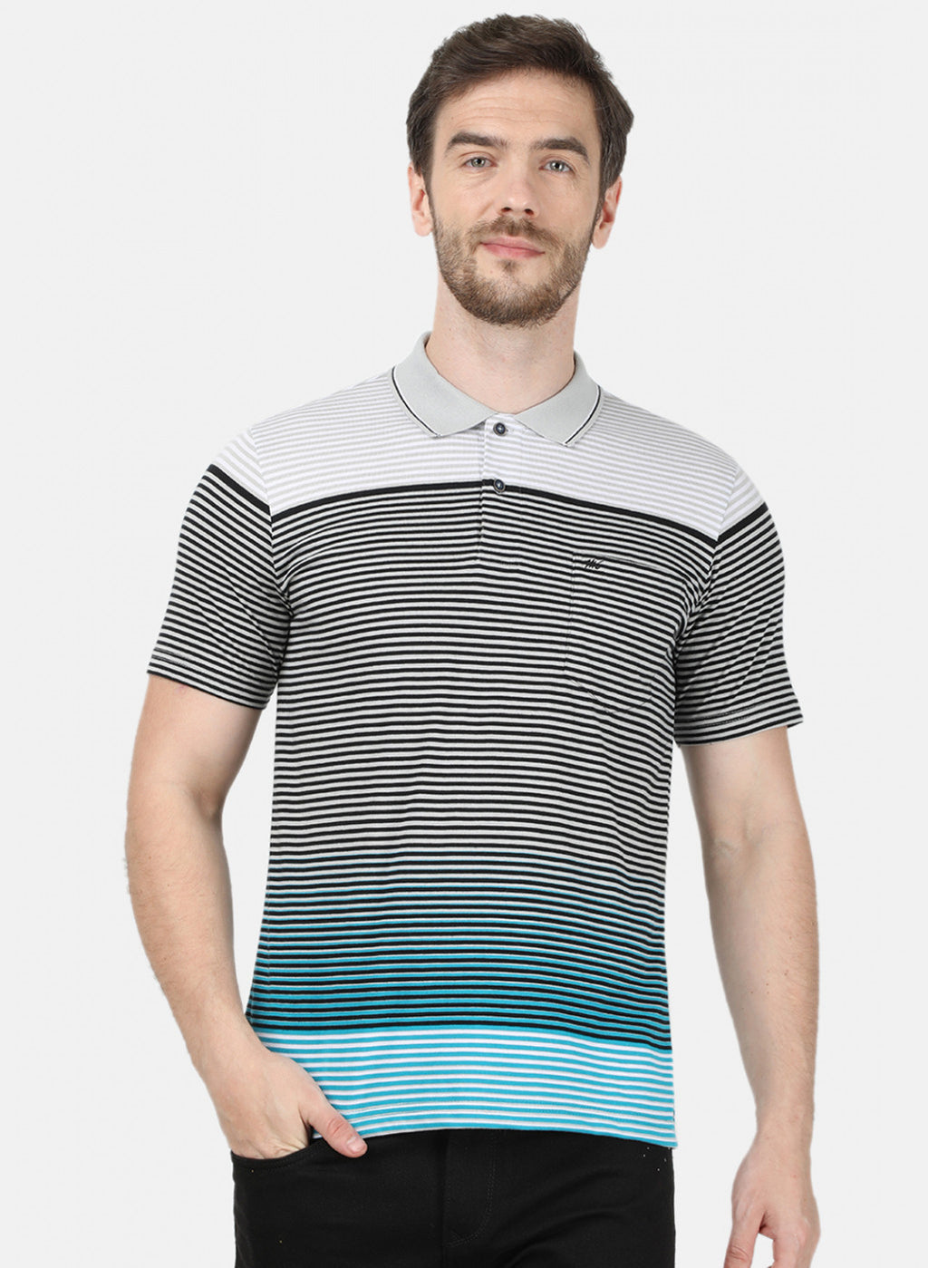 Mens Grey Stripe T-Shirt