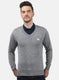 Men Grey Solid Pullover