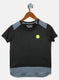 Boys Black Printed T-Shirt