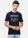 Men Blue Self T-Shirts