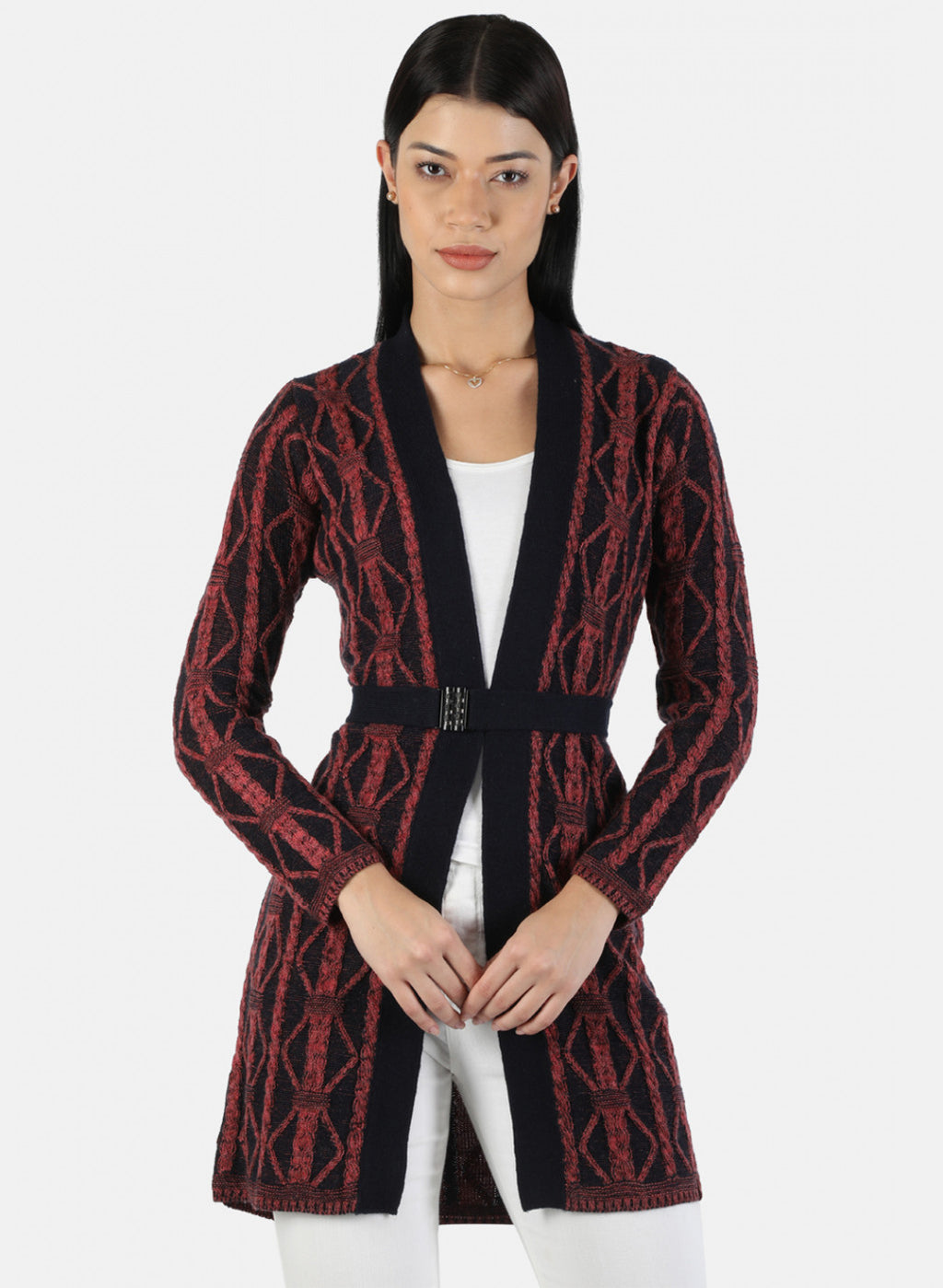 Women Pink Solid Cardigan
