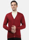 Men Maroon Solid Cardigan
