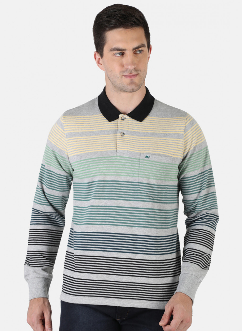 Men Green Stripe T-Shirt