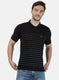 Mens NAvy Blue Stripe Collar T-Shirts