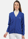 Women Royal Blue Solid Cardigan