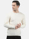Men Off White Solid Pullover