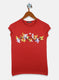 Girls Orange Printed Top