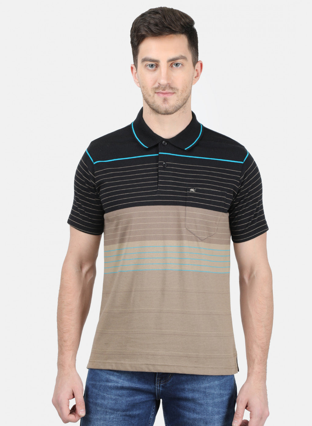 Mens Light Brown Stripe T-Shirt