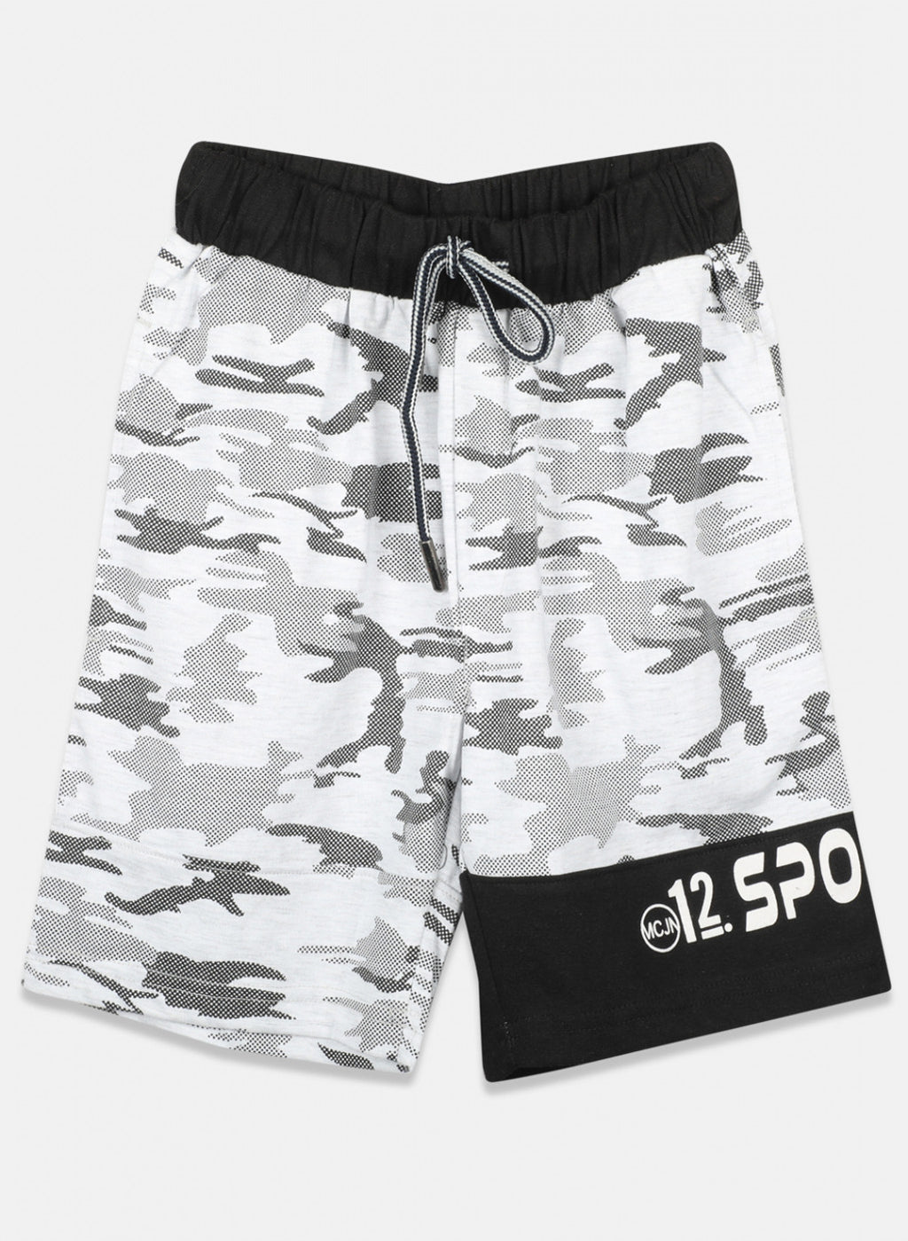 Boys Grey Printed Bermudas