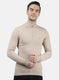 Men Beige Solid Pullover