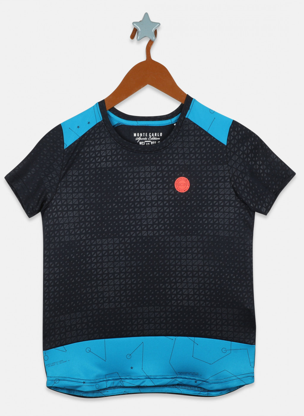 Boys Navy Blue Printed T-Shirt