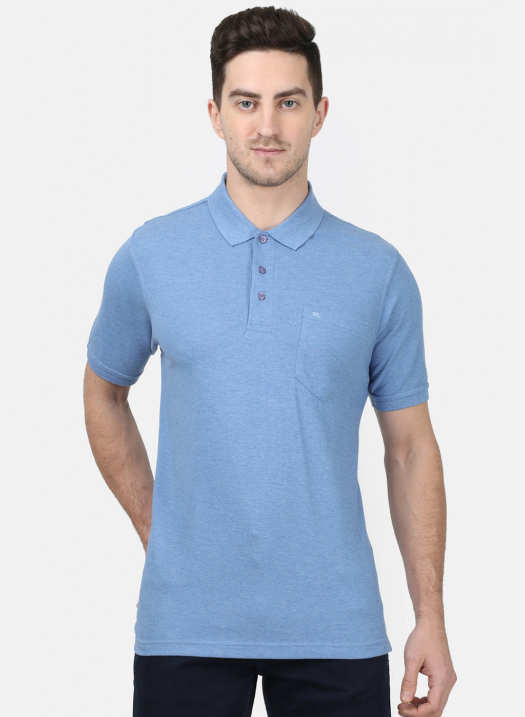 Mens Blue Plain T-Shirts