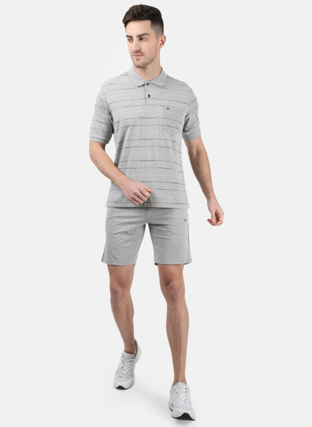 Men Grey Stripe Combo Set
