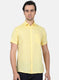 Men Yellow Printed Linen Shirt