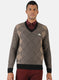 Men Brown & Black Solid Pullover