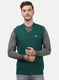Men Green Self Sweater