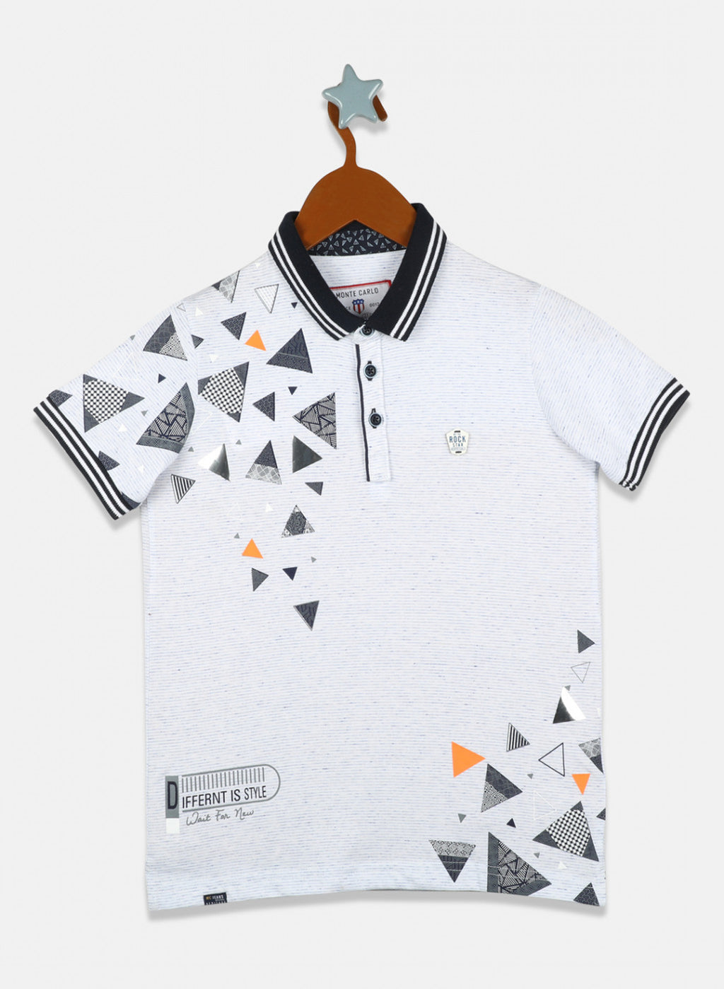 Boys White Printed T-Shirt