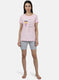 Womens Pink & Grey Printed Short Set