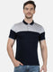 Mens NAvy Blue Jaquard Collar T-Shirts