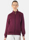 Women Purple Plain Sweatshirt
