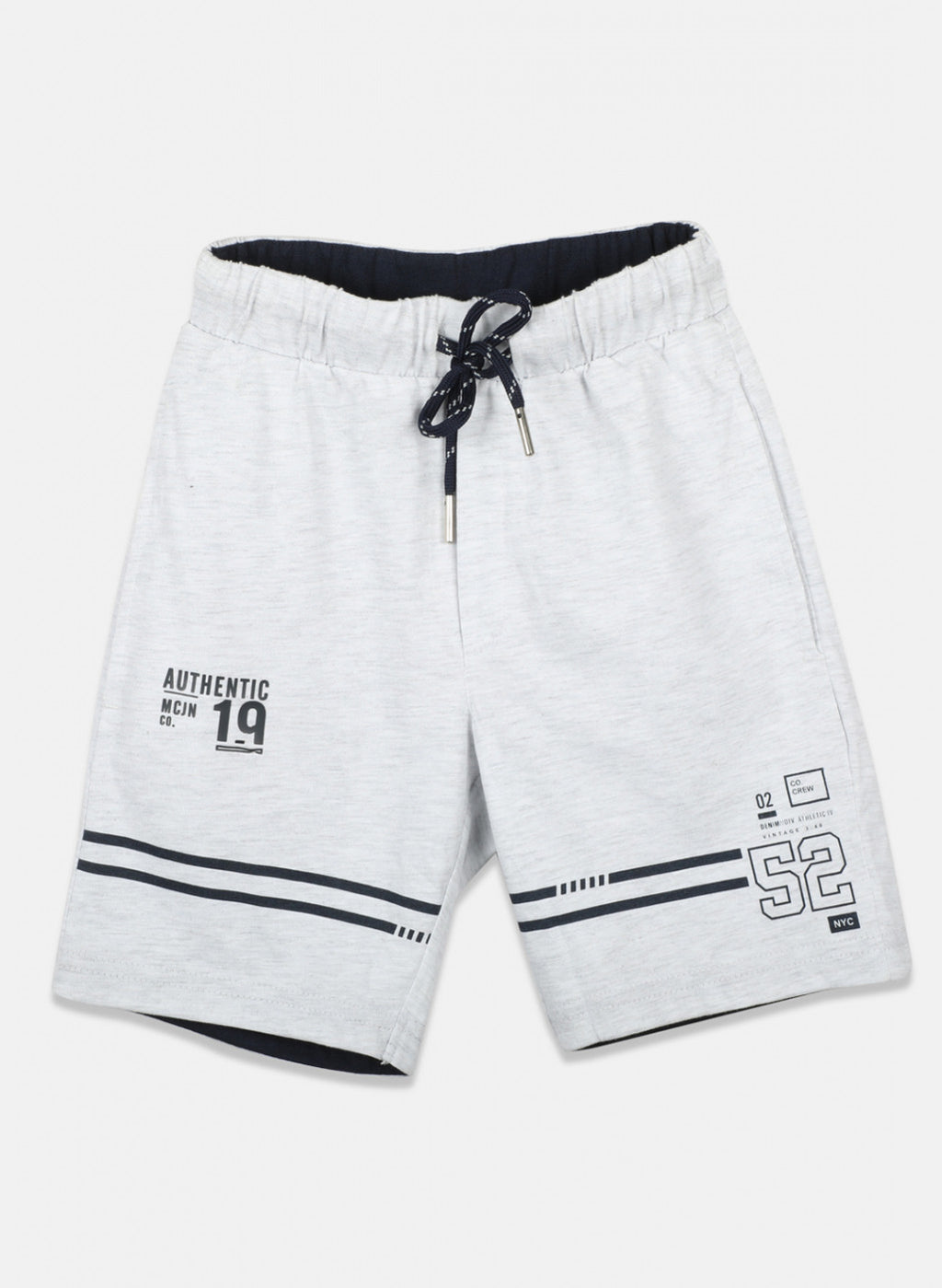 Boys Grey Printed Bermudas