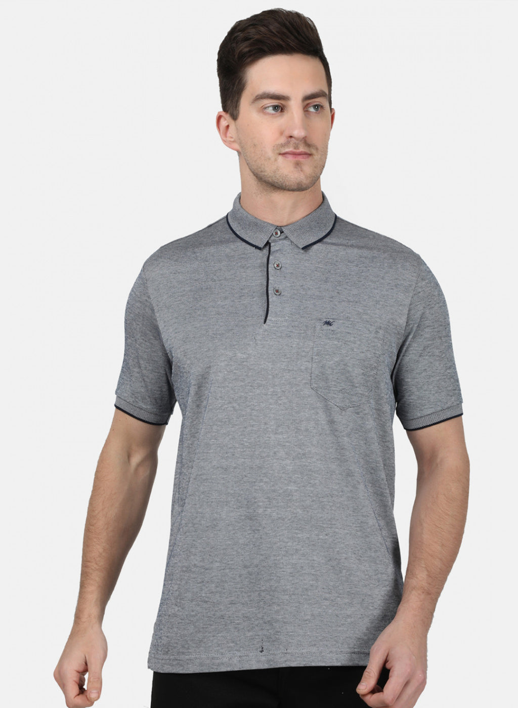 Mens Grey Plain T-Shirt