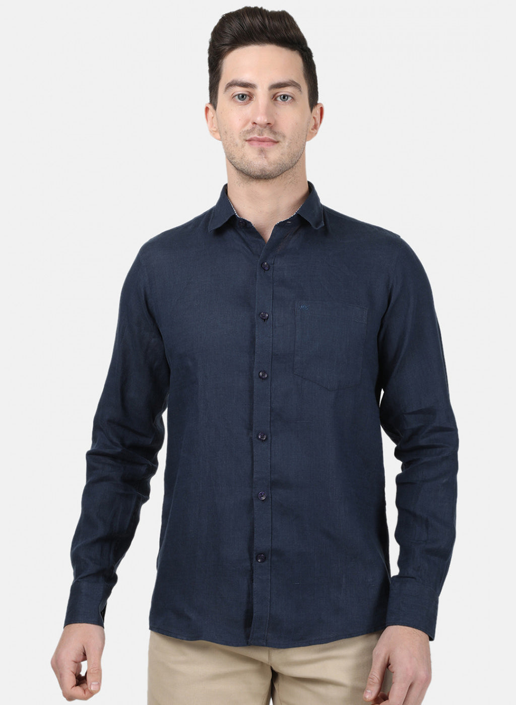 Mens NAvy Blue Solid Shirt