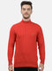 Men Orange Self Pullover