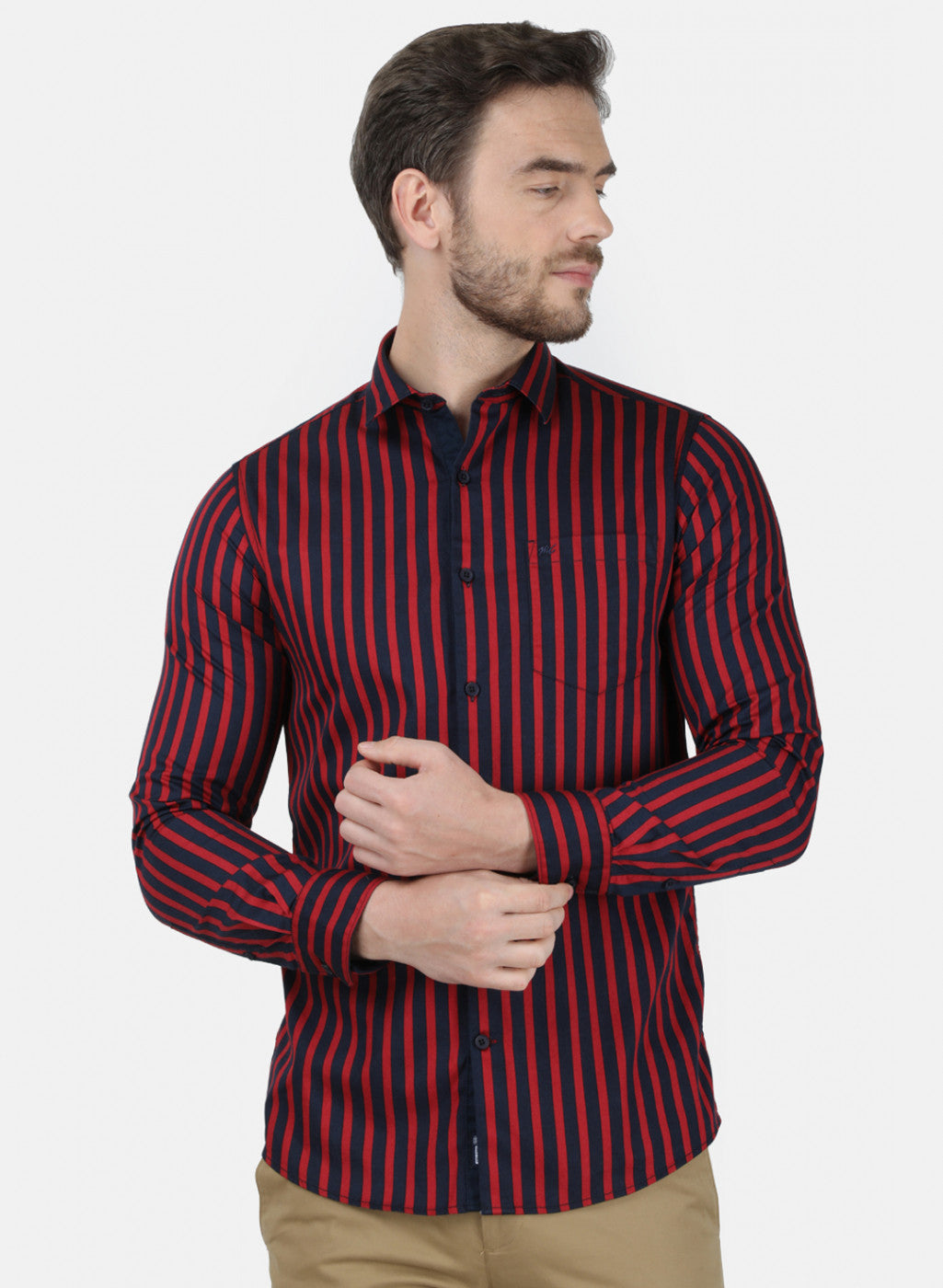 Mens Maroon Stripe Shirt