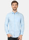 Mens Sky Blue Printed Shirt