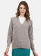 Women Light Brown Solid Cardigan