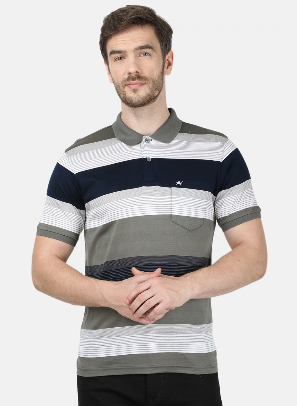 Mens Grey Stripe T-Shirt