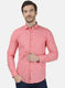 Mens Peach Printed Shirt