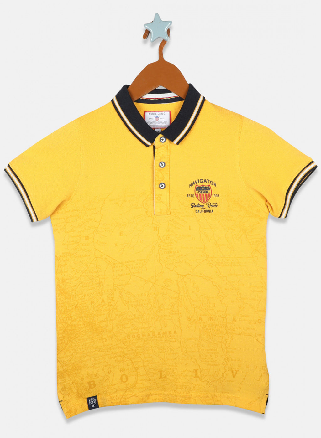 Boys Mustard Printed T-Shirts