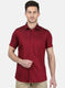 Mens Maroon Printed Shirt