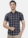 Mens NAvy Blue Check Shirt