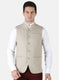 Men Beige Plain Coat