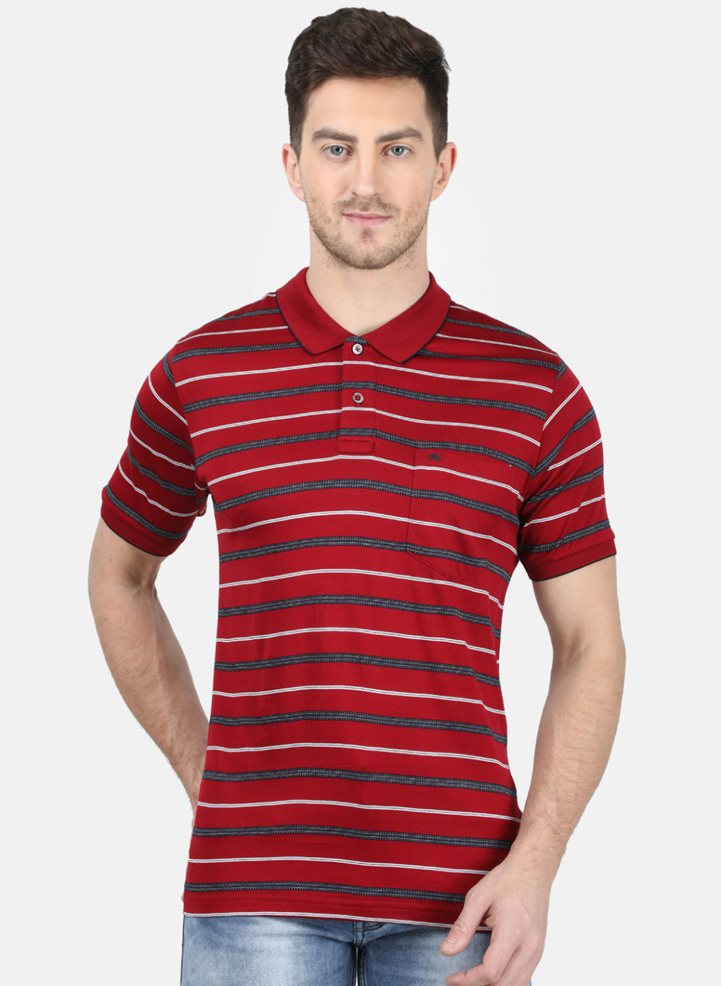 Mens Maroon Stripe T-Shirt