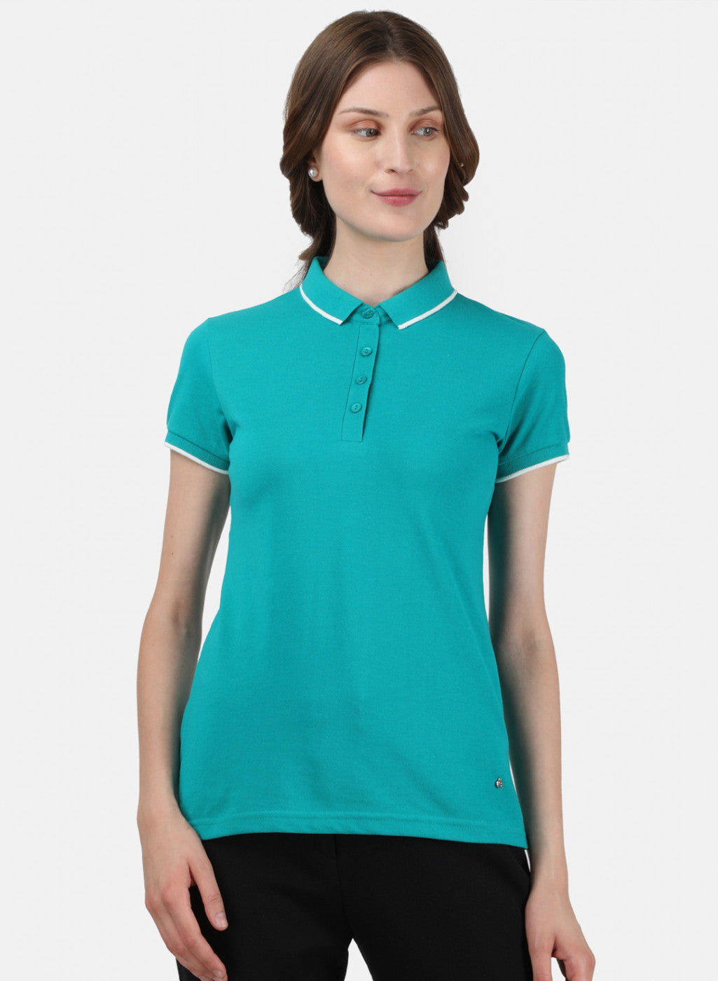 Womens Blue Plain T-Shirt