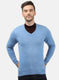 Men Blue Solid Pullover