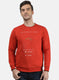 Men Orange Printed Sweatshirt