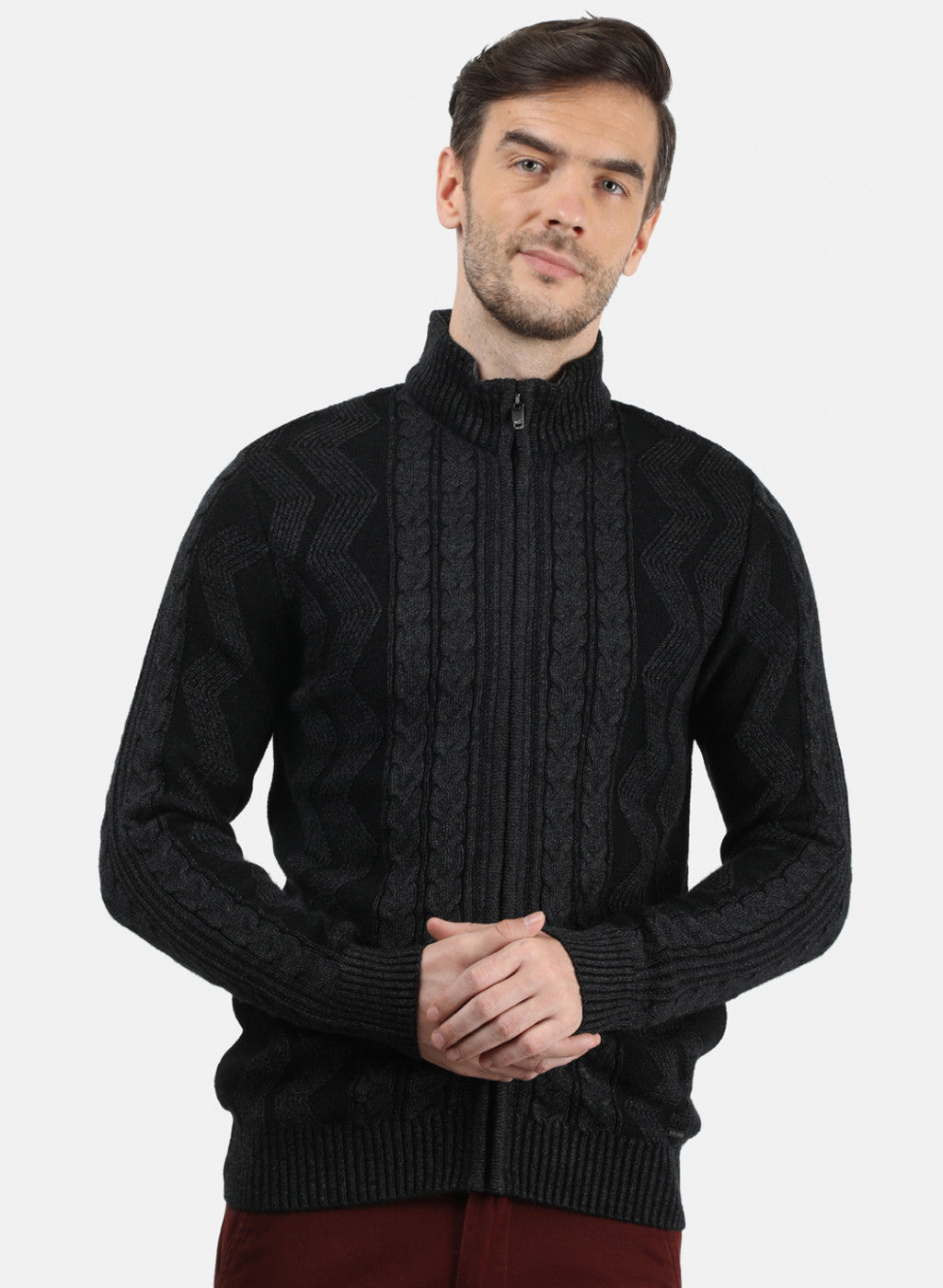 Men Black Solid Pullover